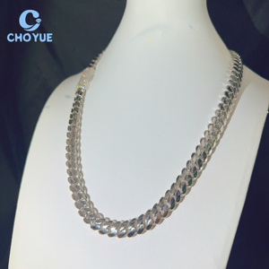 Cadena cubana de eslabones Miami de 12 mm de plata de ley 925 con diamantes de moissanita VVS, estilo hip hop, joyería lisa - Product Image 3