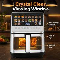 Última Freidora de Aire Digital de 9L con Retardo de Encendido, Control Inteligente, Calentamiento Dual Superior e Inferior, 20 Programaciones Preestablecidas, Ventana Visible, OEM