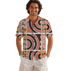 Elei polinesiano Design tribale personalizzato All-match traspirante Casual alla moda camicia con bottoni da uomo - Product Image 5