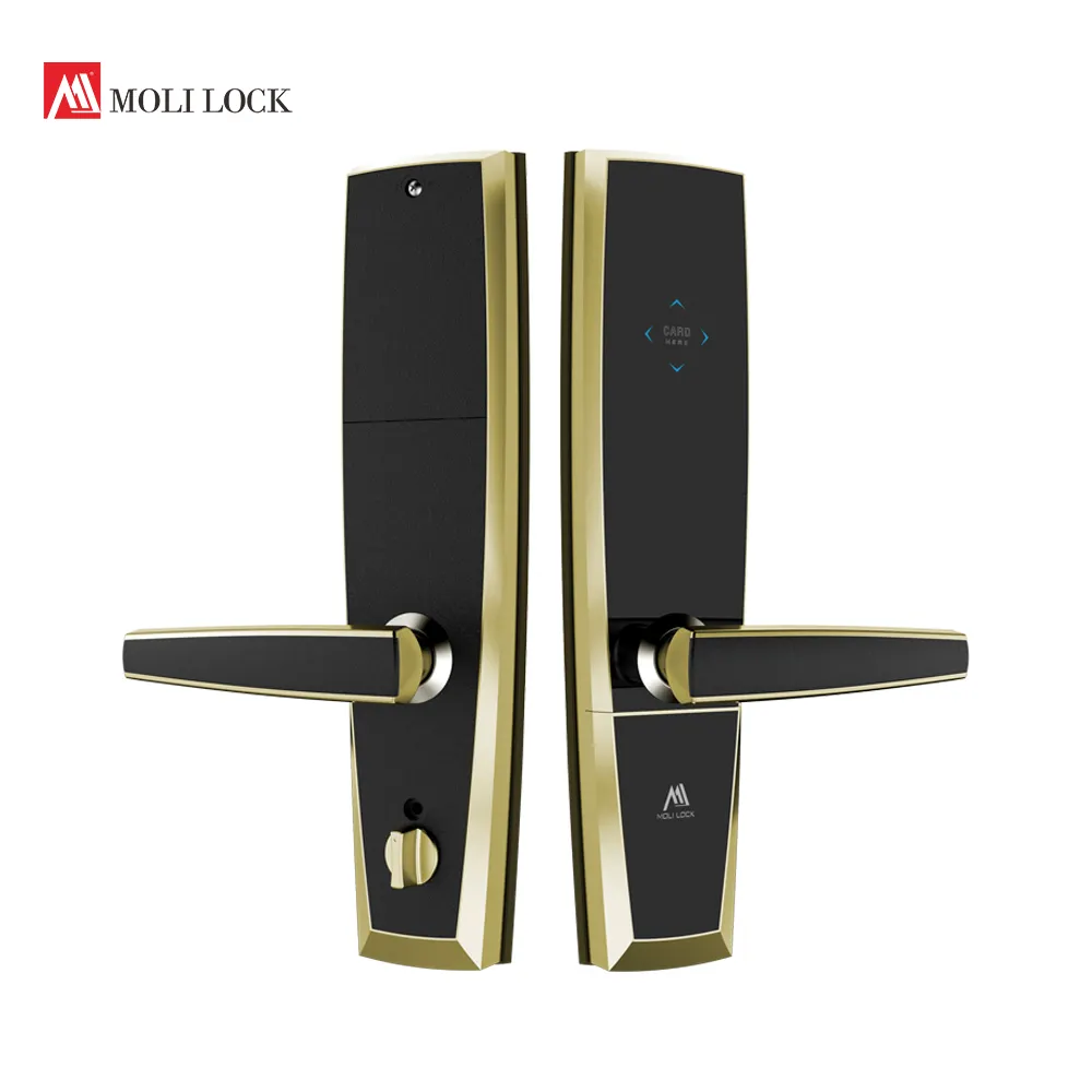 Durable Multifunctional Smart Rfid Key Card System Smart Lock For Hotel Room Zinc Alloy Smart Door Lock