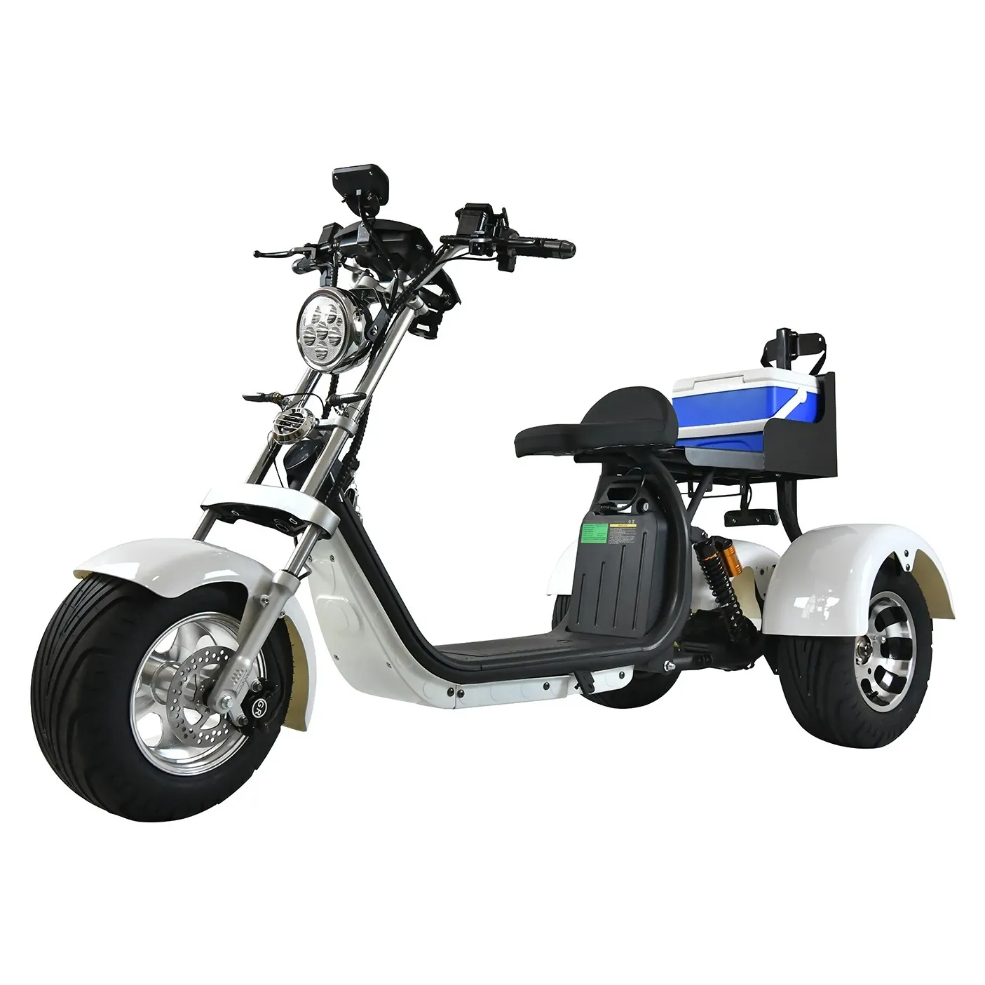 नवीनतम डिजाइन 1500W 2000W के साथ वसा टायर इलेक्ट्रिक स्कूटर 3 पहिया मोटर चालित गोल्फ कार्ट गोल्फ बैग धारक