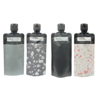 4 pochettes de toilette de voyage, contenants compressibles anti-fuite et rechargeables, portables pour shampoing, après-shampoing, lotion, gel douche