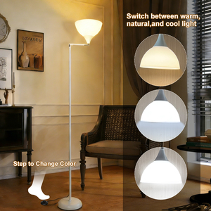 360 Flexible Modern Metal LED Floor Lamp <b>E26</b> Remote Control Adjustable Brightness Easy <b>Bulb</b> Replacement CRI 90 Home Bedroom - Product Image 1