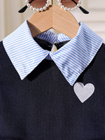 Ensembles de vêtements pour filles de 2 à 7 ans, mode 2026, chemise tendance avec patchwork + pantalon évasé en denim, costumes pour filles, cadeaux, vêtements pour bébés