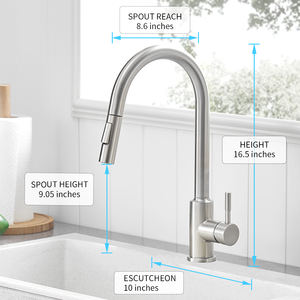 센서 스마트 터치 수도꼭지 주방 탭 냉온수 믹서 플렉시블 수도꼭지 풀 아웃 스파우트 데크 마운트 주방 싱크 수도꼭지 - Product Image 3