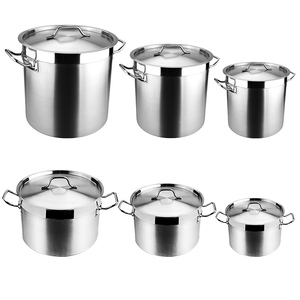 Bán Buôn Heavy-Duty Đôi Dưới Thép Không Gỉ Stockpot Chuyên Nghiệp Thương Mại Phục Vụ Nhà Hàng Lớn Sâu Nấu Ăn Nồi - Product Image 4