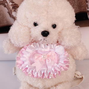 Écharpe en satin de style princesse pour chat et chien, en fibre de polyester, nœud papillon, perle, motif assorti, toutes saisons - Product Image 4