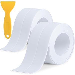 Sellador de bordes de PVC autoadhesivo acrílico, cinta de calafateo, troquelado único para baño, ducha, lavabo, lavabo, para enmascarar, ribete de suelo - Product Image 2