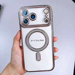 아이폰 17 프로 맥스 케이스용 라인스톤 MOQ 500개, 아이폰17 투명 TPU 케이스용 유용한 보호 케이스, 아이폰 17 고급 마그네틱 케이스 - Product Image 4
