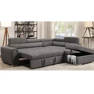 Điện ngồi có thể ngả sofa với lưu trữ hiện đại cắt sofa đặt góc chuyển đổi Sofa giường
