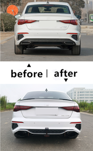 Diffusore RS3 <span class=keywords><strong>8y</strong></span> con Terminali di Scarico per <span class=keywords><strong>Audi</strong></span> <span class=keywords><strong>A3</strong></span> <span class=keywords><strong>8y</strong></span> 2020-2024 Upgrade Ottima Compatibilità Nero Lucido Diffusore Posteriore <span class=keywords><strong>Audi</strong></span> <span class=keywords><strong>A3</strong></span> RS3 - Product Image 3