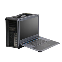 17.3 pouces Portable robuste industriel ordinateur portable châssis graphique PC poste de travail mobile avec 7 emplacements pour cartes pleine longueur