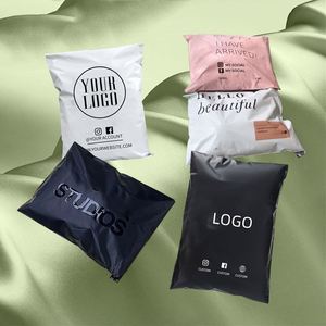 Sobres de Correo Ecológicos Biodegradables de Poli Blanco con Diseño de Logotipo Personalizado, Bolsas de Envío para Zapatos y Calcetines - Product Image 2