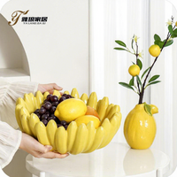 Plateau à fruits en céramique de design intérieur personnalisé pour l'hôtellerie et la décoration intérieure, article de décoration intérieure unique