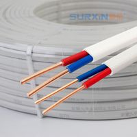 Massives Kupfer BVVB Stromkabel 6 10 16 18 AWG 0,75 1,5 2,5mm 300V 500V PVC-Isoliert Flach 100m für Haus- und Gebäudegebrauch