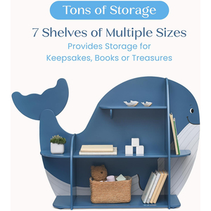 Étagère à livres en bois en forme de <span class=keywords><strong>baleine</strong></span>, bibliothèque Montessori, étagères pour salon, chambre d'enfant - Product Image 3