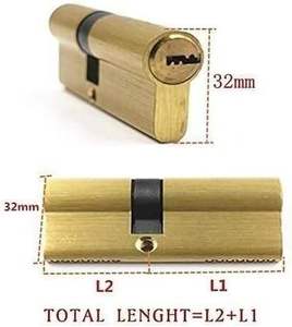 Serrure de porte à cylindre biaisé haute sécurité, barillet de porte européen, clé AB, antivol, laiton, serrure d'entrée, noyau allongé, clés allongées - Product Image 2