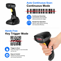 Lecteur de codes-barres 2D sans fil Holyhah A66DZ 2.4G avec socle de charge, base sans fil, scanner mains libres pour supermarché