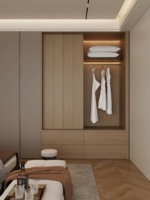 Armoire en bois moderne sur mesure avec portes battantes, armoire de rangement pour chambre à coucher, meuble de grande capacité pour appartement
