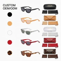 Lunettes de soleil en acétate 2026, lunettes de soleil de luxe uniques et classiques, lunettes de soleil vintage à monture petite et ronde, unisexes