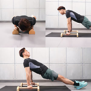 Barre di supporto elasticizzato con staffa <span class=keywords><strong>Push</strong></span>-<span class=keywords><strong>Up</strong></span> a doppia asta in legno personalizzate per flessioni in piedi - Product Image 6