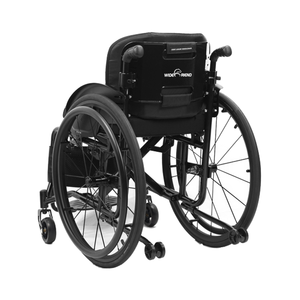 軽量で持ち運びやすいアルミ製手動折りたたみ式車椅子、D型プッシュリム、黒色背もたれ、通気性があり耐久性があり、リハビリに最適 - Product Image 2