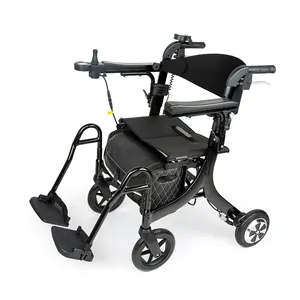 Động cơ điện đi bộ rollator với chỗ ngồi và bộ điều khiển đặc biệt cho bệnh nhân tập thể dục sử dụng