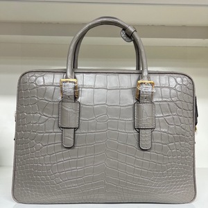 Luxury Brand Men's Crocodile Genuine <b>Leather</b> Durable High Quality Zipper Closure <b>Briefcase</b> Laptop Business Large Capacity - Product Image 3