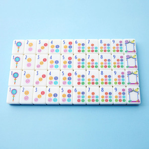 Vente en gros Nouveau jeu de Mahjong de luxe léger à 4 couches, tuiles de Mahjong bleues en acrylique, jeux de société pour adultes, enfants et famille - Product Image 1
