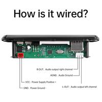 Placa de decodificación de audio con pantalla a color de 5v/12v, placa de decodificación BT 5.0 Mp3, lector de tarjetas compatible con función BT