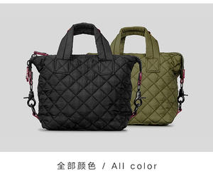 Wholesale Quilted Puffy Down Cotton square Lightweight Large Capacity Shoulder Handbags Women's Tote <b>Bags</b> - Product Image 3