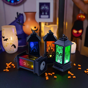 2025 Halloween plástico LED colorido gradiente calavera linterna calabaza luz nocturna Navidad faro 14*5CM - Product Image 3