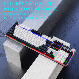 คีย์บอร์ดเกมมิ่งอะลูมิเนียม 107 ปุ่ม RGB Backlit ป้องกันการกดผิดพลาด คีย์บอร์ดแบบมีสายพร้อมปุ่มปรับระดับเสียง สำหรับคอมพิวเตอร์พีซีและเกมเมอร์ - Product Image 2