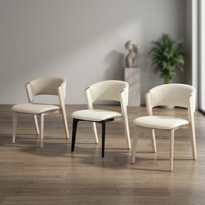 Silla Moderna de Cuero Genuino para Sala de Estar, Patas de Madera Maciza, Diseño Ergonómico, Estilo Minimalista, Muebles para el Hogar - Product Image 3