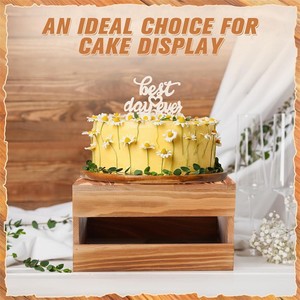 Exhibidor de Cupcakes de Madera, Estante Cúbico de 3 Piezas, Estilo Rústico, Organizador de Pasteles para Escritorio - Product Image 4