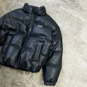 Winter Down Coat Puffer <b>Men</b> Clothing <b>Jacket</b> Streetwear High Quality Pu Leather Waterproof Warm Bubble Puffer Down <b>Jacket</b> - Product Image 2