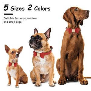 Custom Pu Lederen Hondenhalsband Zachte Strik Pet Kragen Gegraveerd Naam Puppy Kat Ketting Anti-Verloren Voor Kleine Middelgrote Grote Honden - Product Image 4