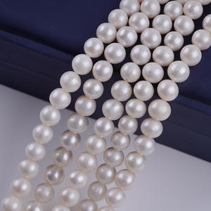 Collier de perles d'eau douce naturelles Wenchi Zhuji en gros, perles de 8-9 mm, perles d'eau douce blanches, semi-finies, bijoux faits à la main, modèle 31061 - Product Image 4