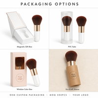 Pinceau de maquillage Kabuki personnalisé JIY avec logo pour fond de teint, poudre fixante, blush, bronzer, pinceau professionnel pour le visage avec poils doux