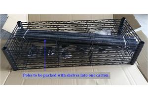 72 "H X 48" W X 18 "d Acero inoxidable 4 niveles Estante de alambre Equipo de almacenamiento para restaurante Estantes Organizadores de cocina - Product Image 5