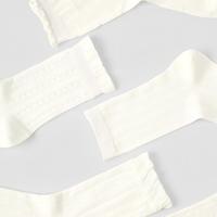Chaussettes courtes blanches mignonnes avec motif croisé miniature, bord festonné, chaussettes fines et transparentes pour chaussures Mary Jane, style japonais Kawaii