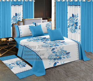 13 piezas Juego de cama king <span class=keywords><strong>size</strong></span> lujo amarillo girasol 100% microfibra juego de cama colecciones con cortinas a juego para negro - Product Image 2