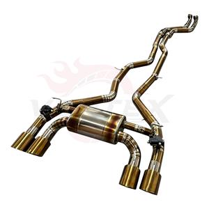 Vortex Titanium Gold Valved Catback <b>Exhaust</b> for BMW F80 M3 F82 M4 with Center Silencer Quad Tips Pipeline System Assembly - Product Image 2