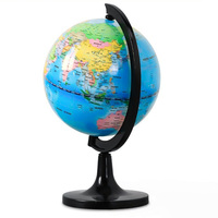 Globo Terráqueo Educativo de Escritorio de 14.2 cm, Globo Geográfico con Mapa Político, Base Negra, Decoración para Estudiantes, Escuela, Oficina y Hogar, Material Didáctico