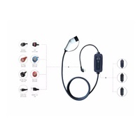 Adaptateur de prise personnalisé Mode 2 IEC62196-2 16A/32A Chargeur rapide portable pour véhicule électrique avec lampe de puissance