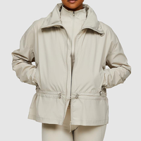Veste de sport UV pour femmes par robe russe col haut avec protection du visage imprimé design respirant poche et cordon de serrage à la taille