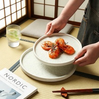 Vaisselle en céramique personnalisée avec logo écologique, vaisselle japonaise occidentale pour pizzas, spaghettis, plats, assiettes pour la maison, le restaurant, l'hôtel
