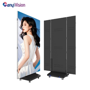 3-mặt Poster LED hiển thị p2.5 kích thước tùy chỉnh di chuyển màn hình LED với bánh xe tầng thường vụ LED Poster - Product Image 6