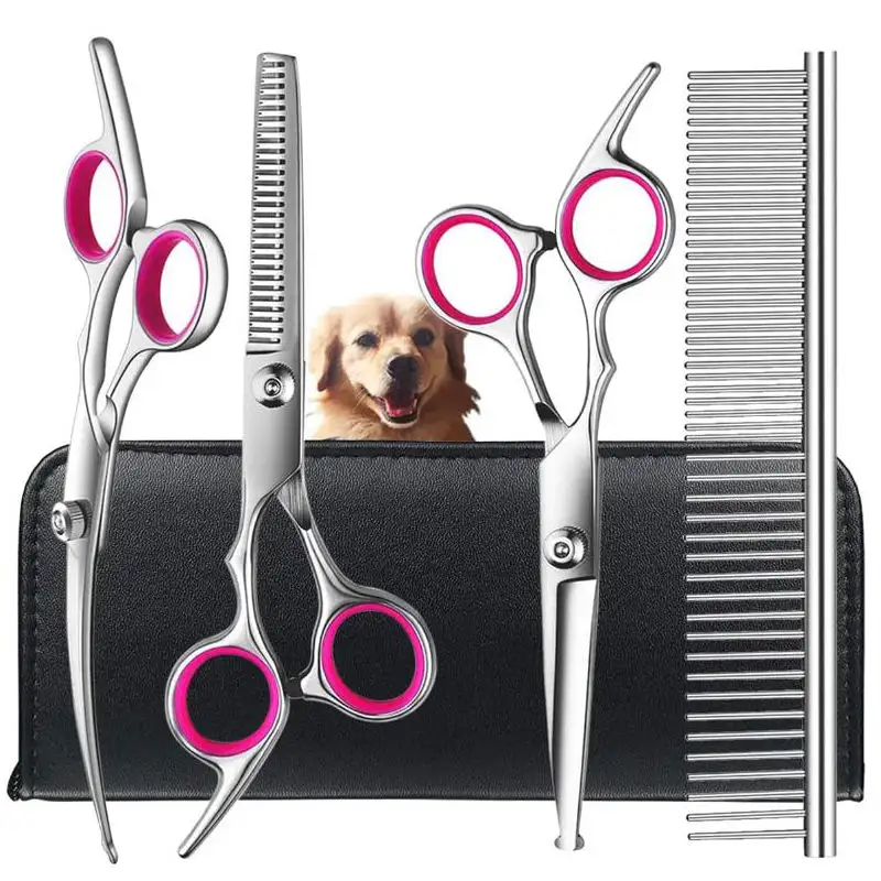Songci Hot Sale Pet Hair Other Cat Dog Cleaning & Grooming Products Scissors And Comb Pet hair trimming and grooming set