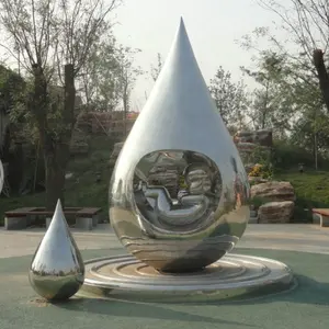 水滴の芸術的な304ステンレス鋼の庭の彫刻